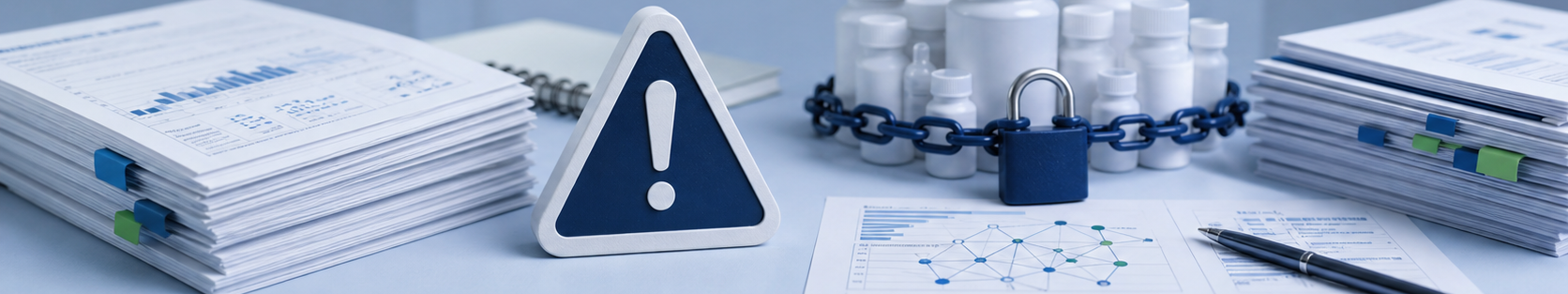 Cheapest tirzepatide safety boundary visual with lab report, pharmacy chain, and warning icon